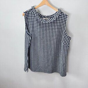 Talbots Black and White Gingham Sleeveless Top- Size 2XP‎